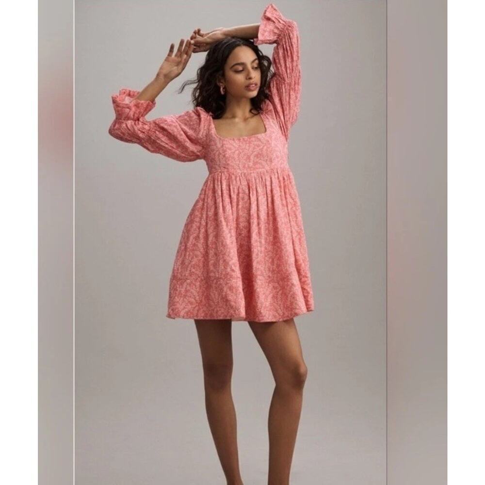 Pilcro Anthropologie Long-Sleeve Babydoll Mini Dress Size XS